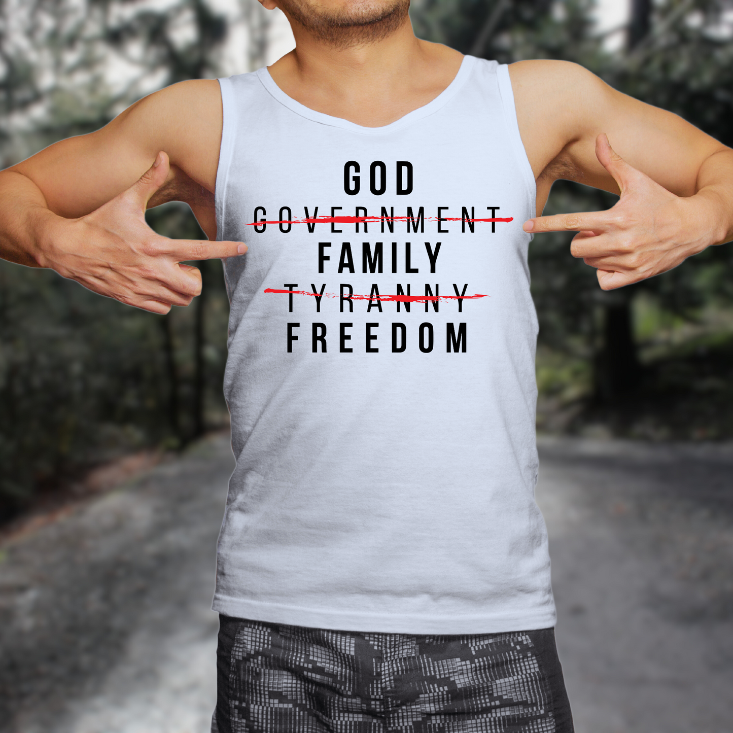 God Family Freedom - Unisex Jersey Tank Top