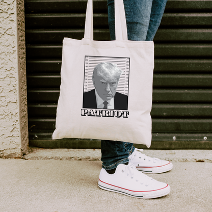 Trump Mugshot Patriot - Cotton Canvas Tote Bag