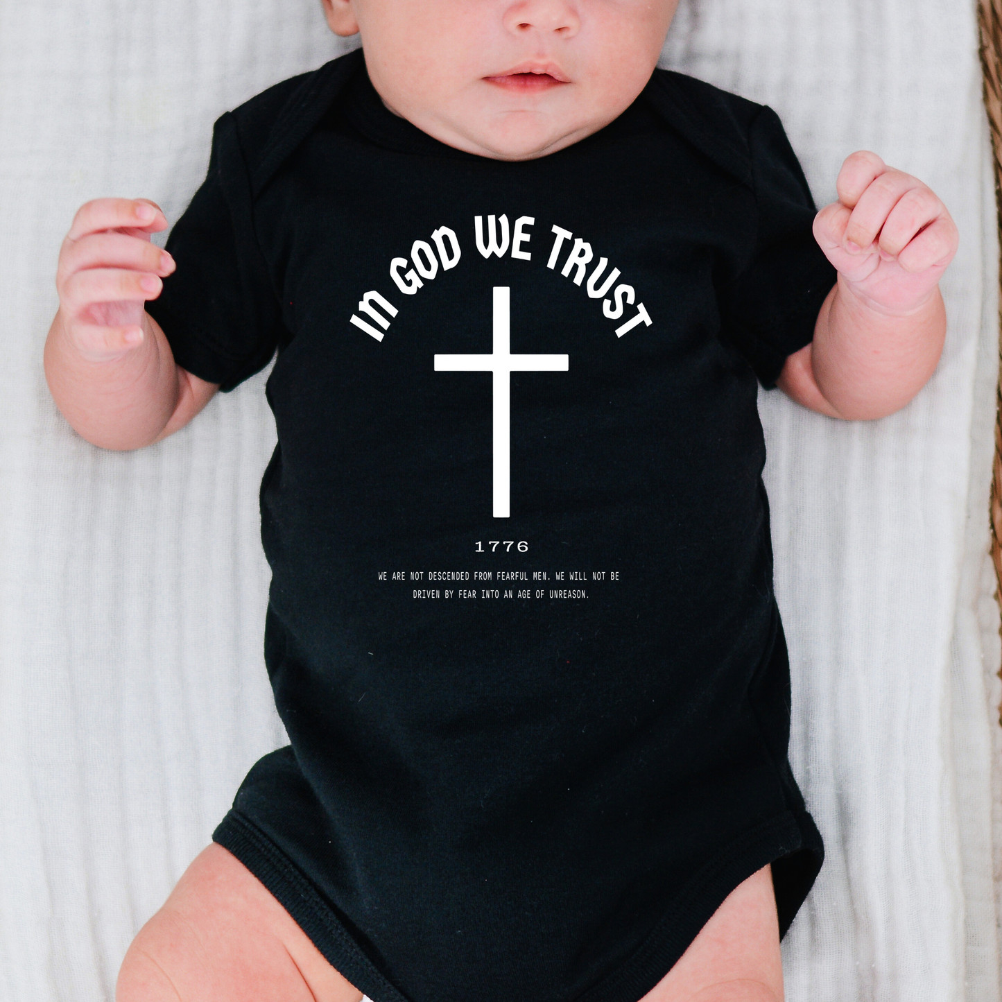 In God We Trust Cross - Baby Onesie