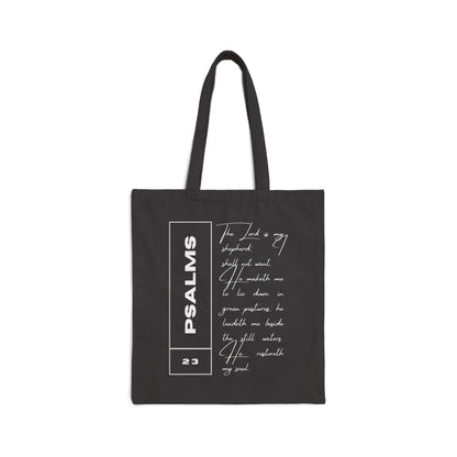 Psalms 23 - Cotton Canvas Tote Bag