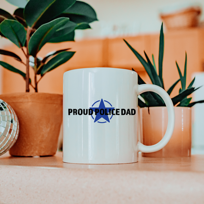 Proud Police Dad - White Glossy Mug