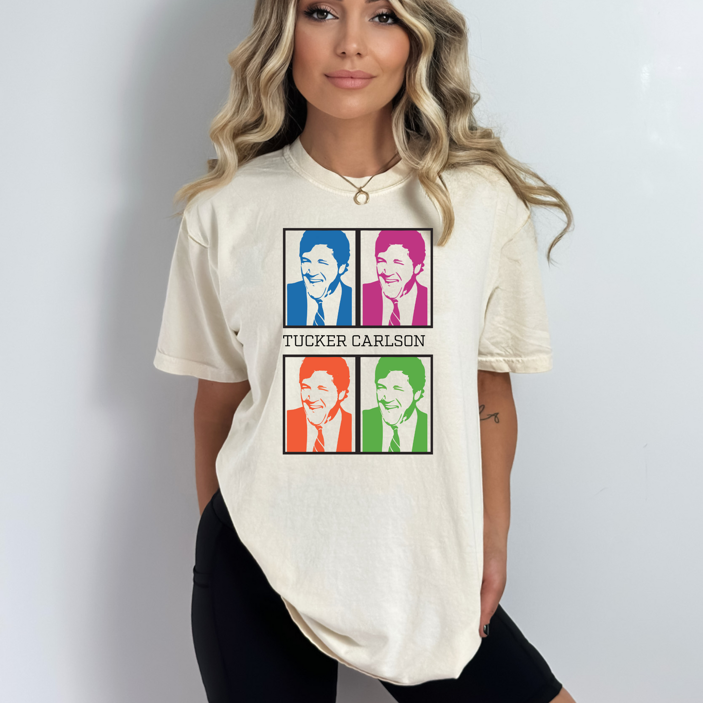 Tucker Carlson Warhol Style - Unisex Garment-Dyed Heavyweight Tee