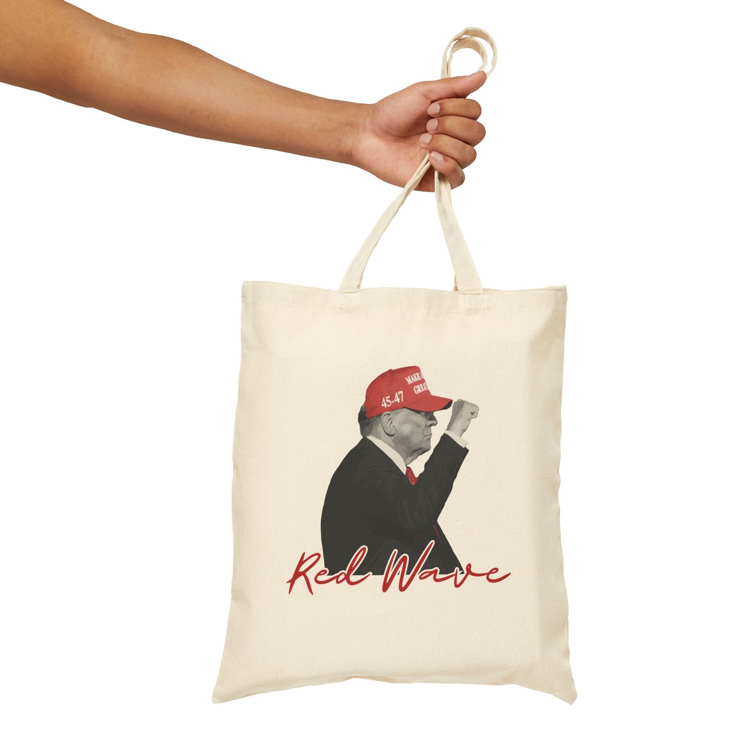 Trump Red Wave - Cotton Canvas Tote Bag