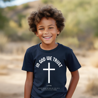 In God We Trust Cross - Youth Short Sleeve T-Shirt
