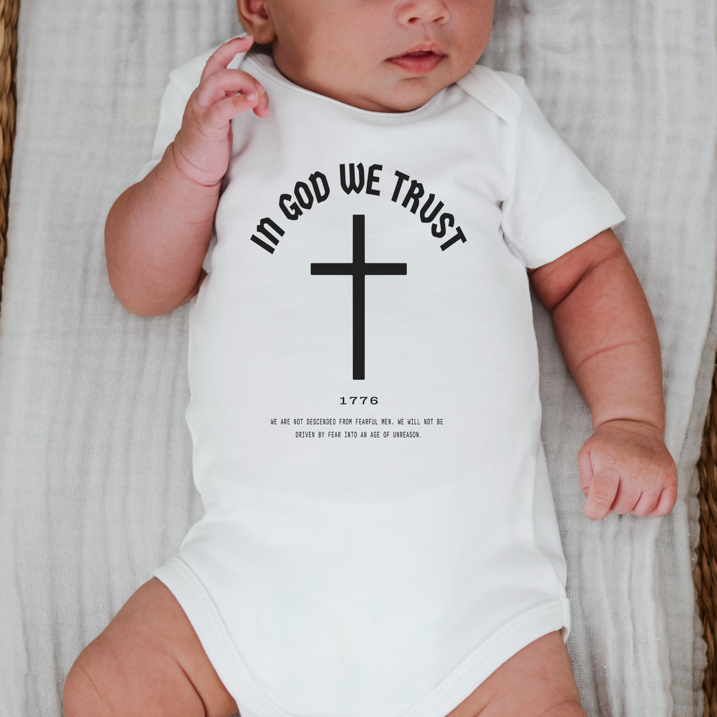 In God We Trust Cross - Baby Onesie