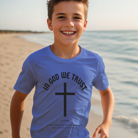 In God We Trust Cross - Youth Short Sleeve T-Shirt