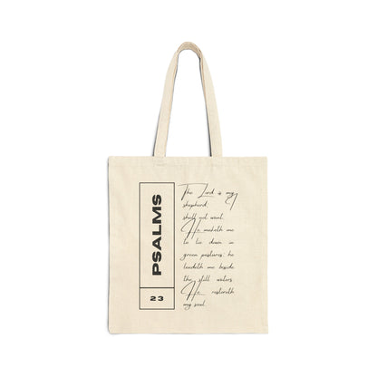 Psalms 23 - Cotton Canvas Tote Bag