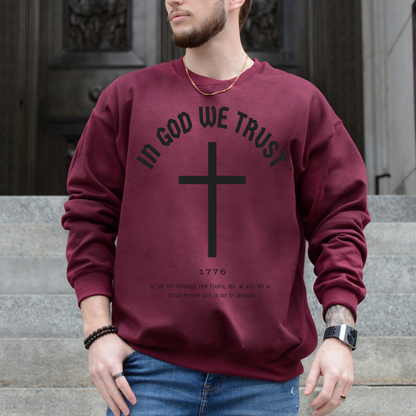 In God We Trust Cross- Unisex Crewneck Sweatshirt