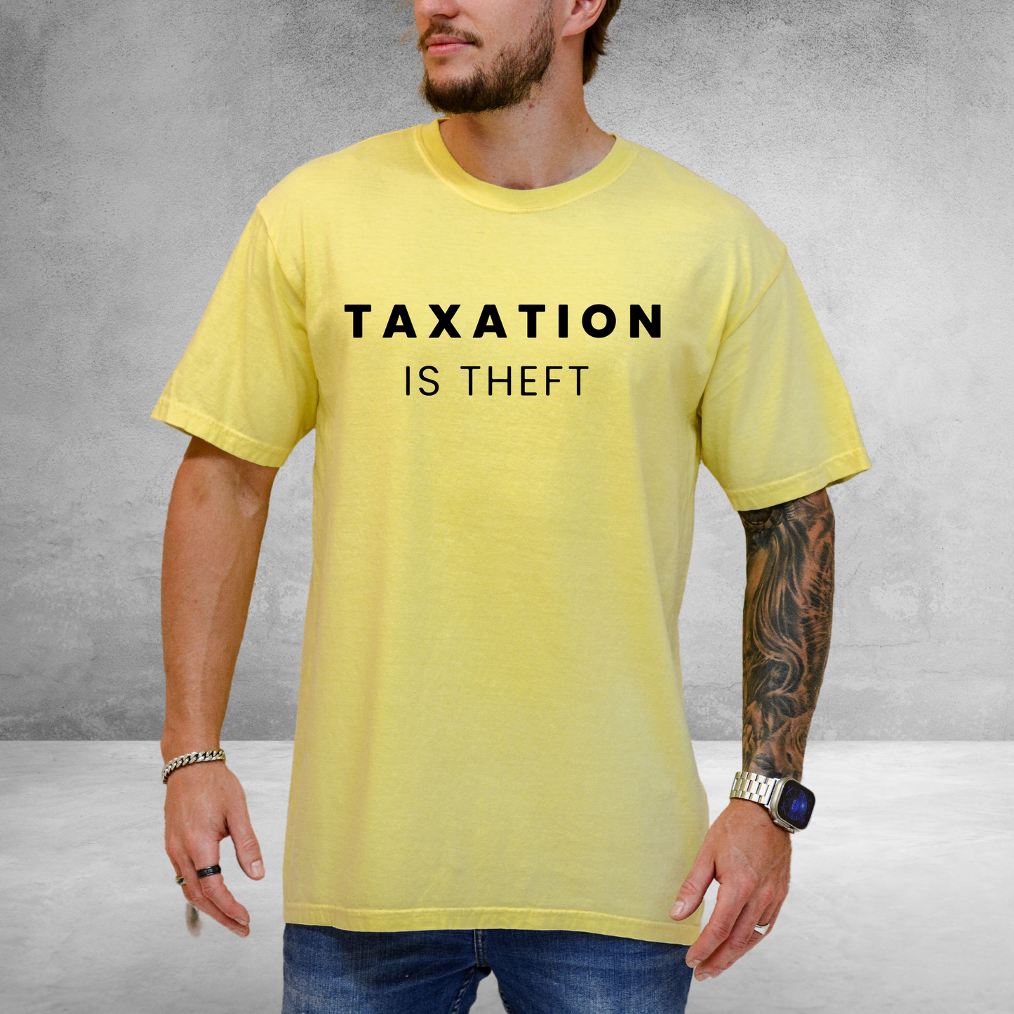 Taxation is Theft - Unisex Garment-Dyed Heavyweight Tee