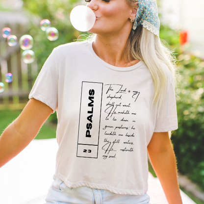 Psalms 23 - Women's Flowy Cropped Tee