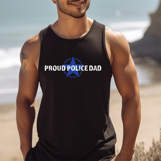 Proud Police Dad - Unisex Jersey Tank Top