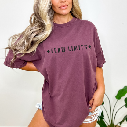Term Limits Black Stars - Unisex Garment-Dyed Heavyweight Tee