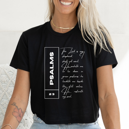 Psalms 23 - Women's Flowy Cropped Tee