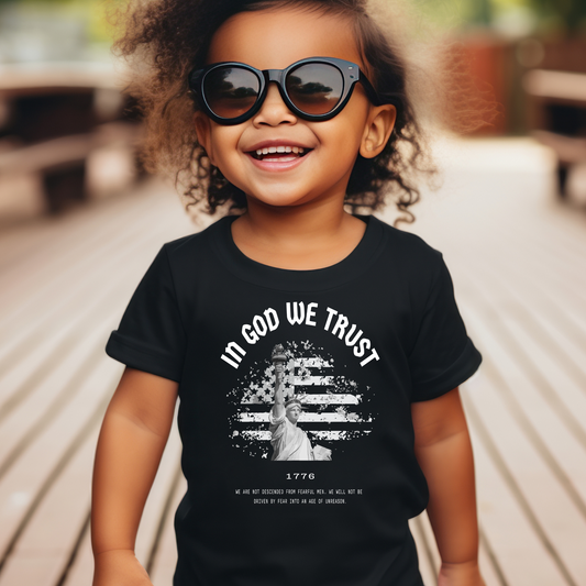 In God We Trust Liberty Flag - Toddler Jersey Tee