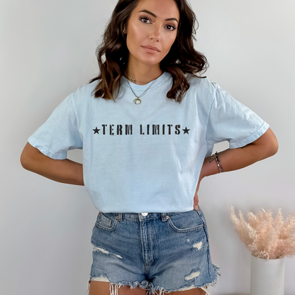 Term Limits Black Stars - Unisex Garment-Dyed Heavyweight Tee