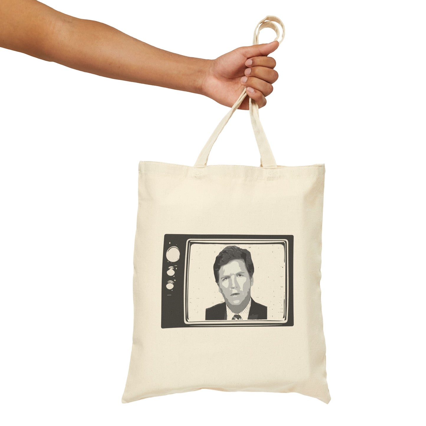 Tucker Carlson Retro TV - Cotton Canvas Tote Bag