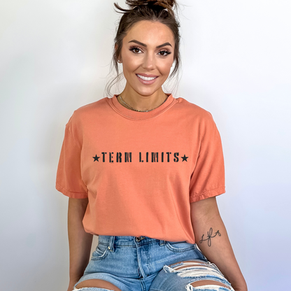 Term Limits Black Stars - Unisex Garment-Dyed Heavyweight Tee