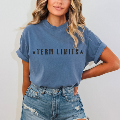 Term Limits Black Stars - Unisex Garment-Dyed Heavyweight Tee