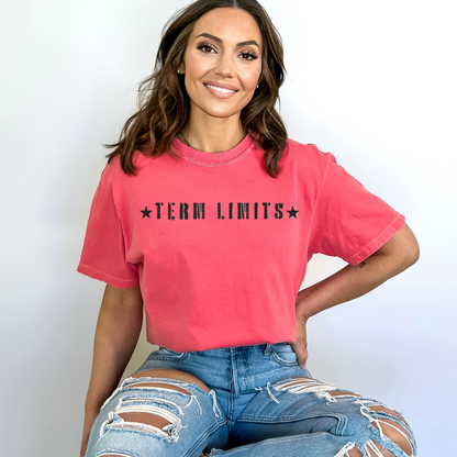 Term Limits Black Stars - Unisex Garment-Dyed Heavyweight Tee
