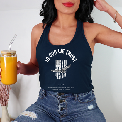 In God We Trust Patriotic Eagle - Women's Racerback Tank