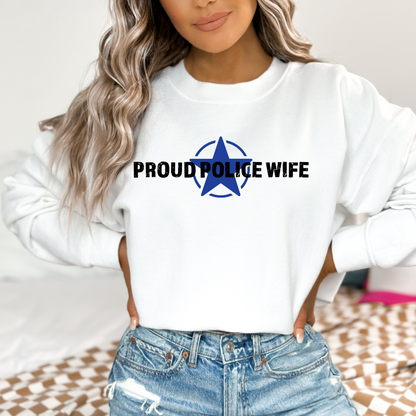 Proud Police Wife - Unisex Crewneck Sweatshirt