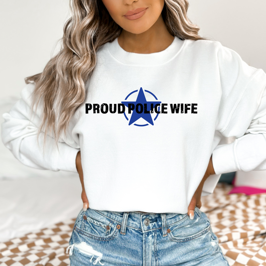 Proud Police Wife - Unisex Crewneck Sweatshirt