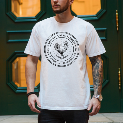 Support Local Farmers - Unisex Garment-Dyed Heavyweight Tee