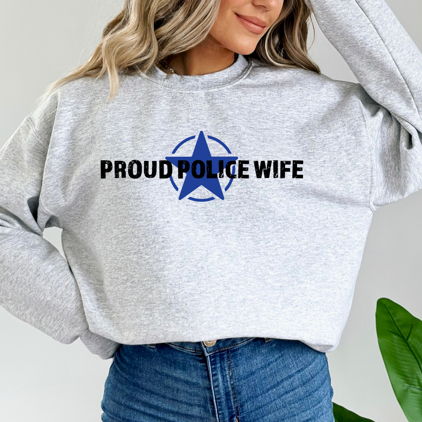 Proud Police Wife - Unisex Crewneck Sweatshirt