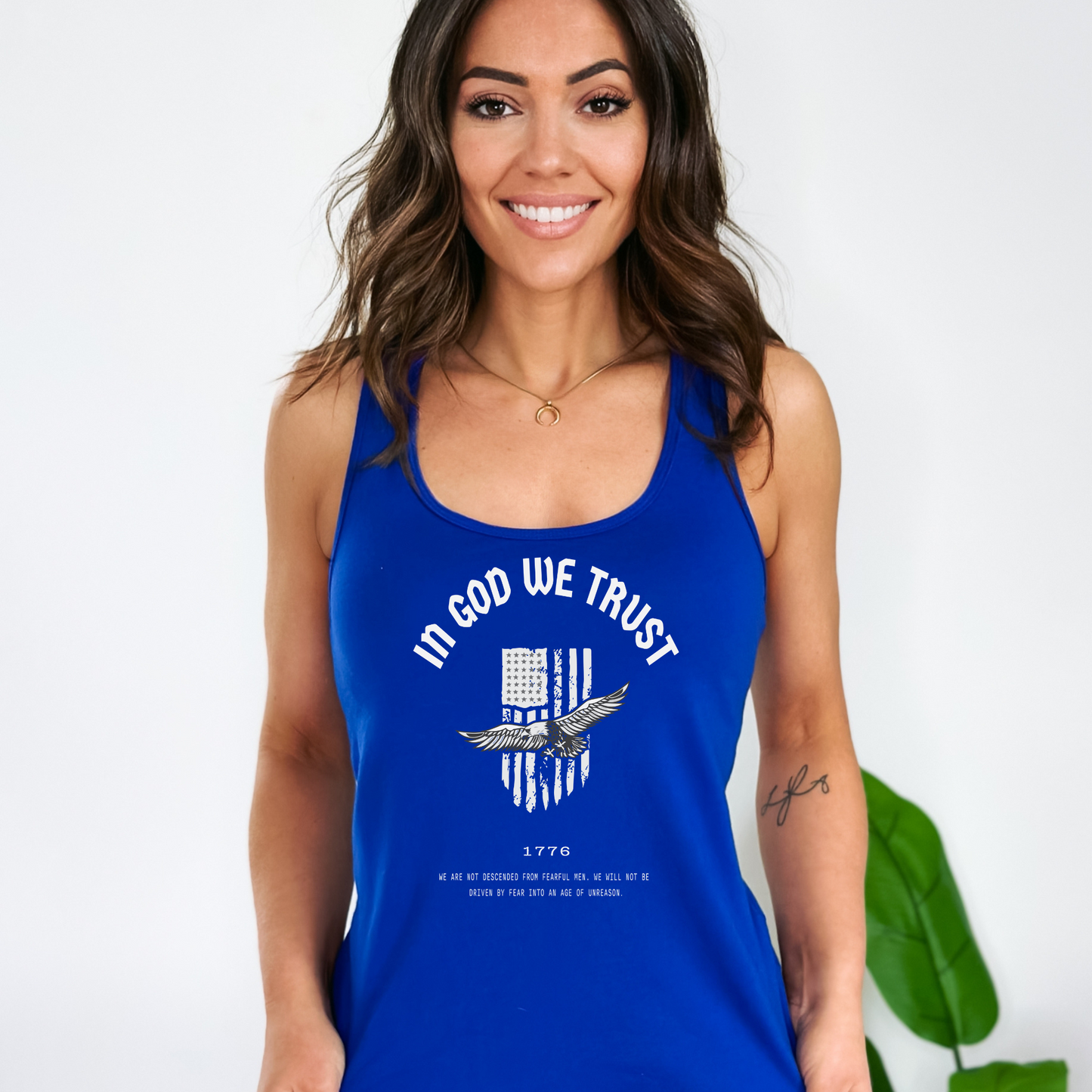 In God We Trust Patriotic Eagle - Women's Racerback Tank