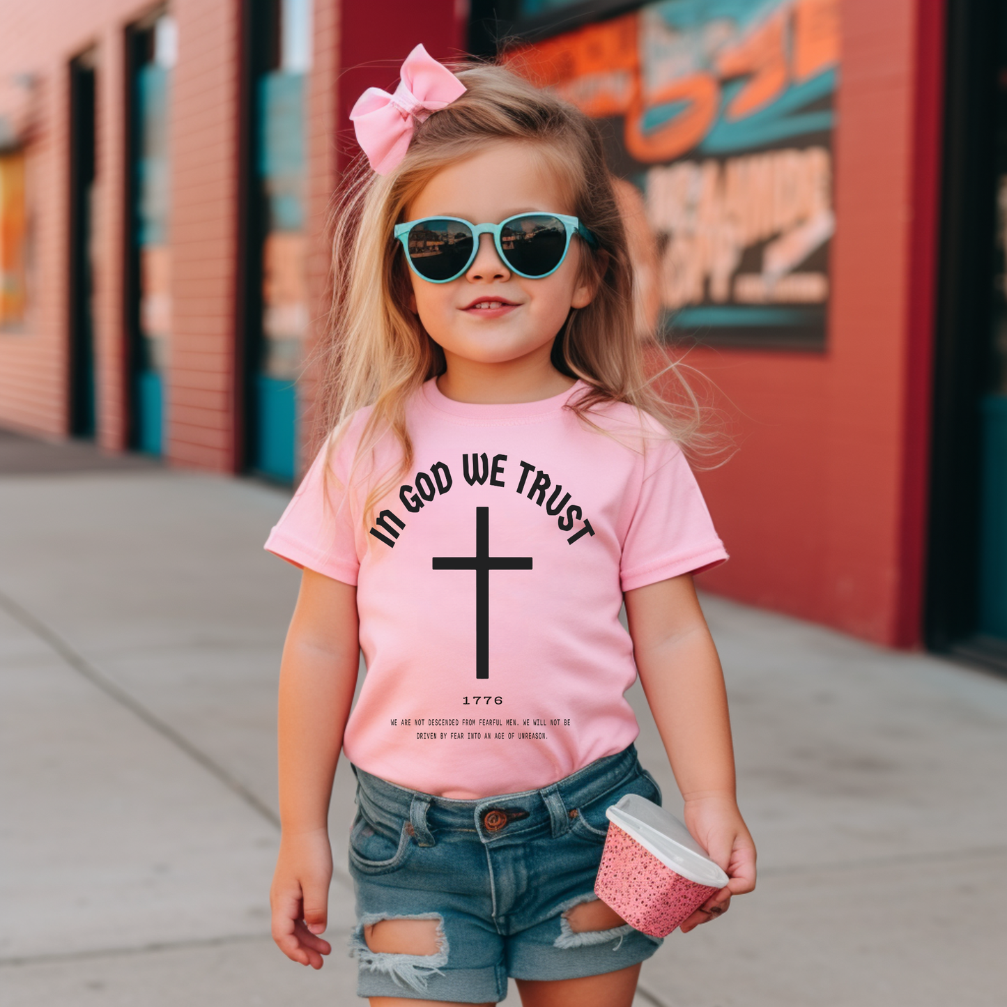 In God We Trust Cross - Toddler Jersey Tee