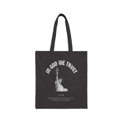In God We Trust Lady Liberty - Cotton Canvas Tote Bag