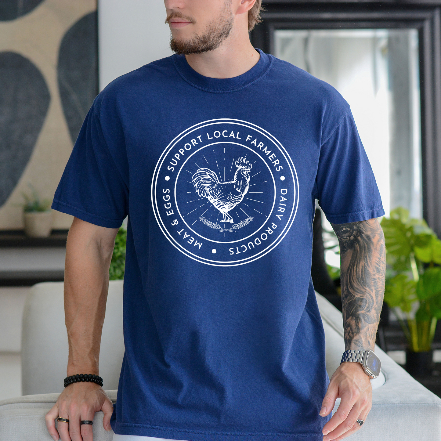 Support Local Farmers - Unisex Garment-Dyed Heavyweight Tee