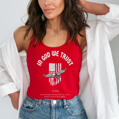 In God We Trust Patriotic Eagle - Women's Racerback Tank