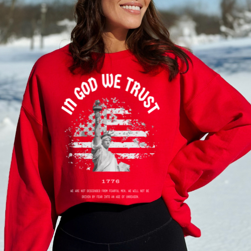 In God We Trust Liberty Flag - Unisex Crewneck Sweatshirt