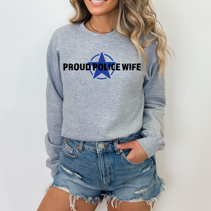 Proud Police Wife - Unisex Crewneck Sweatshirt