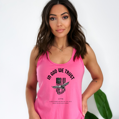 In God We Trust Patriotic Eagle - Women's Racerback Tank