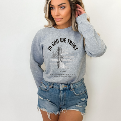 In God We Trust Liberty Flag - Unisex Crewneck Sweatshirt