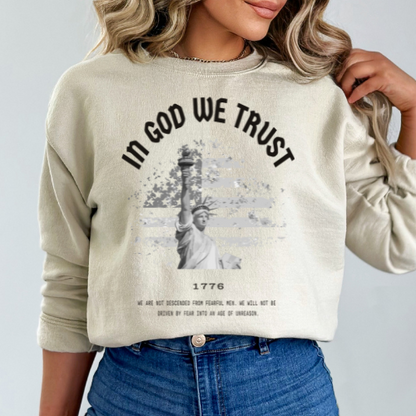 In God We Trust Liberty Flag - Unisex Crewneck Sweatshirt