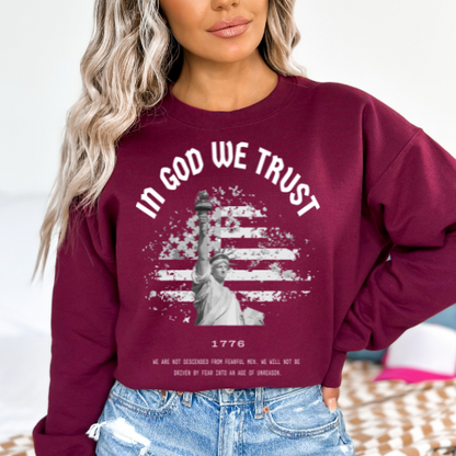 In God We Trust Liberty Flag - Unisex Crewneck Sweatshirt