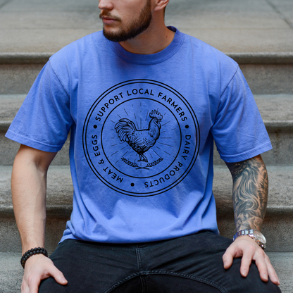 Support Local Farmers - Unisex Garment-Dyed Heavyweight Tee