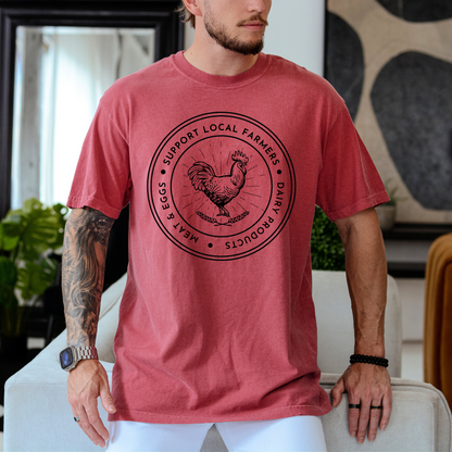 Support Local Farmers - Unisex Garment-Dyed Heavyweight Tee