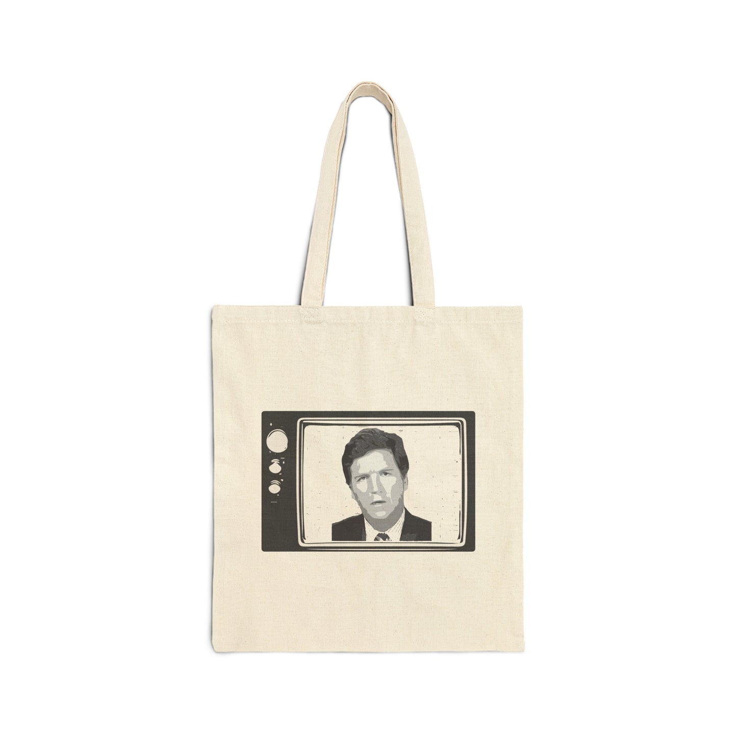 Tucker Carlson Retro TV - Cotton Canvas Tote Bag