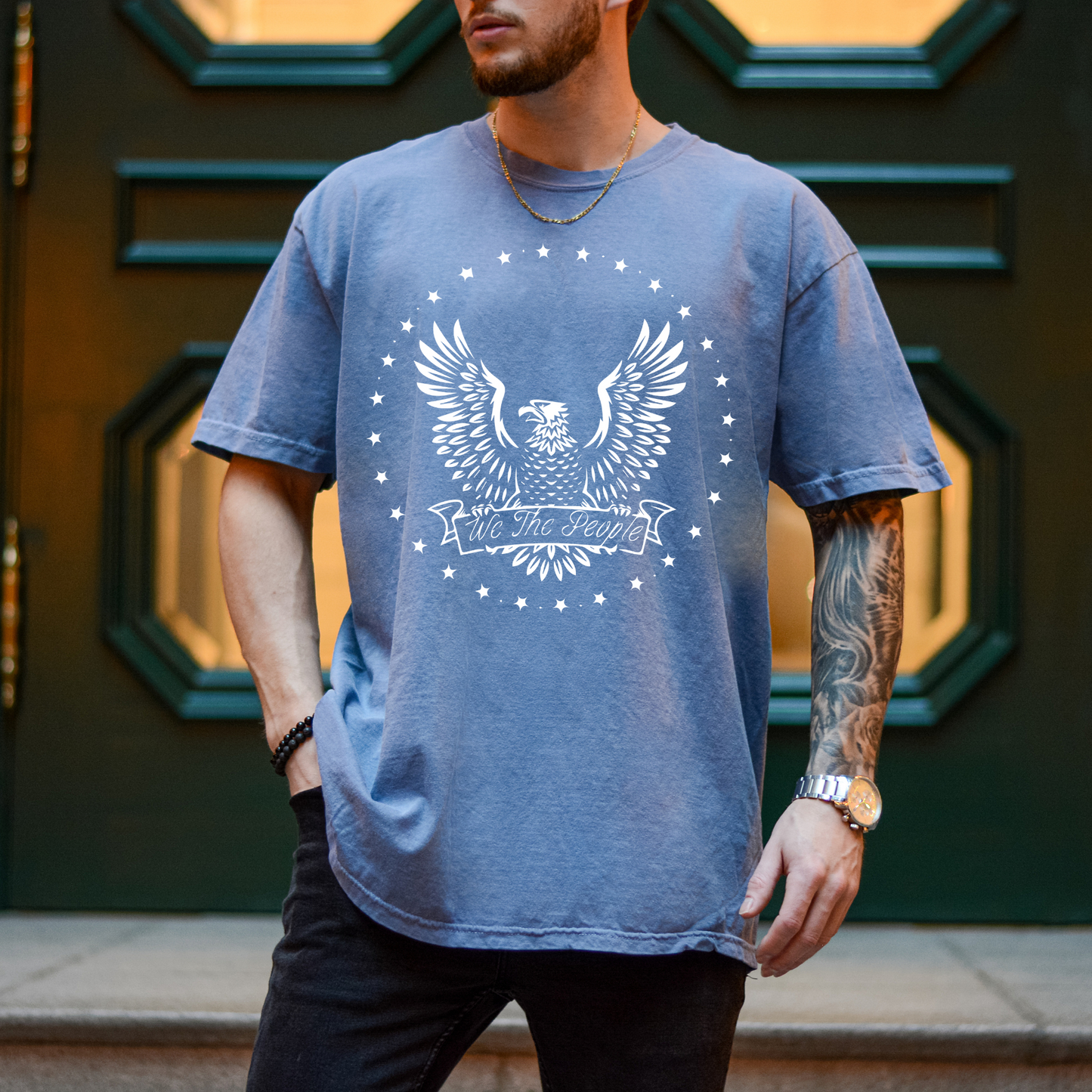 We The People Eagle - Unisex Garment-Dyed Heavyweight Tee