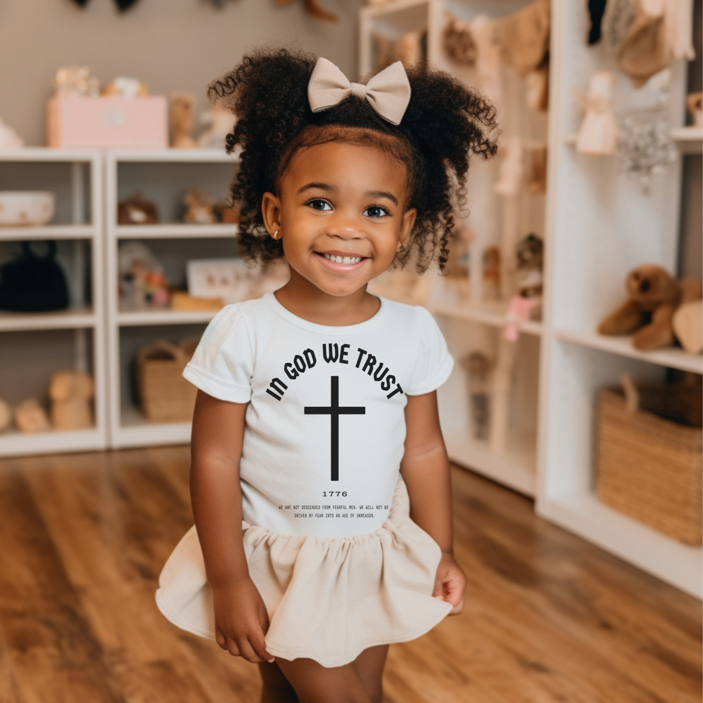 In God We Trust Cross - Toddler Jersey Tee