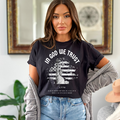 In God We Trust Liberty Flag - Unisex Garment-Dyed Heavyweight Tee