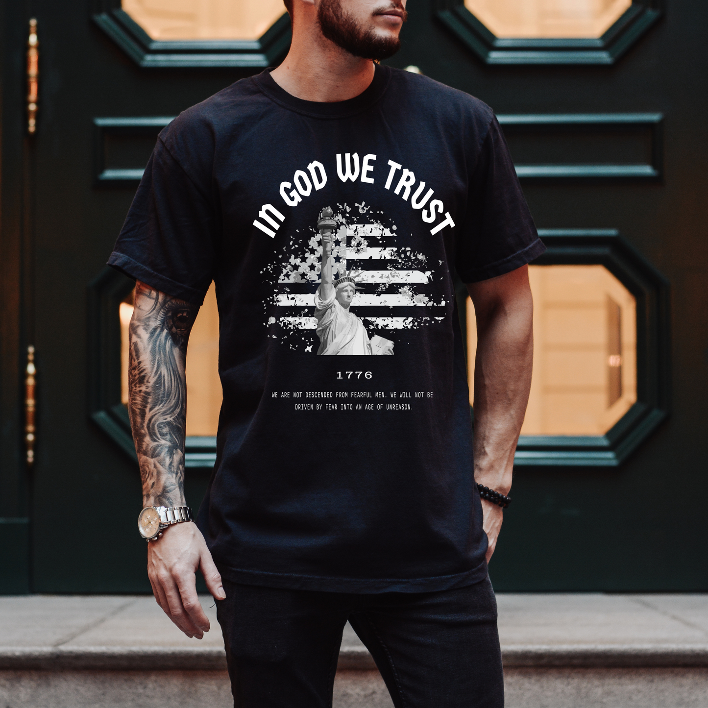 In God We Trust Lady Liberty - Unisex Garment-Dyed Heavyweight Tee