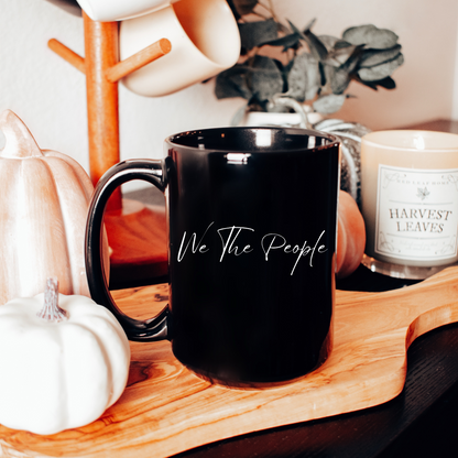 We The People Script - Black Glossy Mug