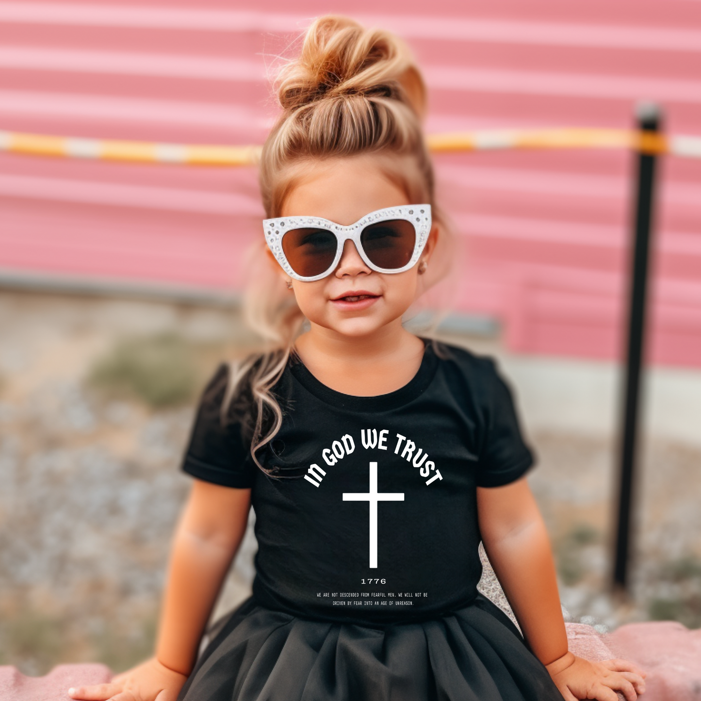 In God We Trust Cross - Toddler Jersey Tee