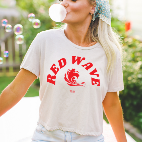 Red Wave 2024 - Women's Flowy Cropped Tee