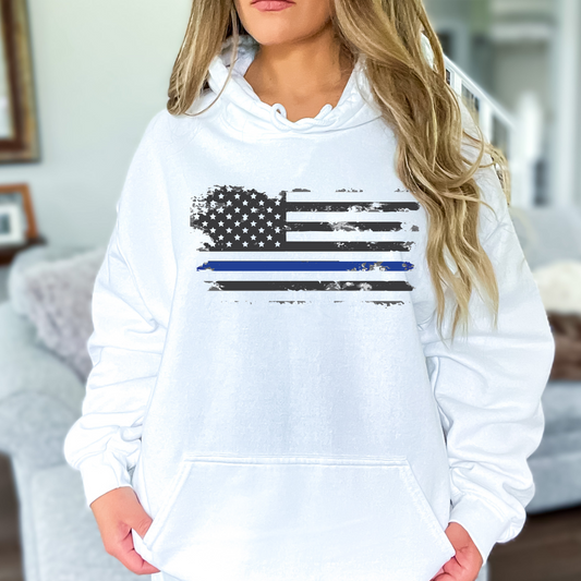 Thin Blue Line Flag - Unisex Hoodie